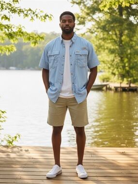 Columbia Men's Sky Blue Shirt Jacket